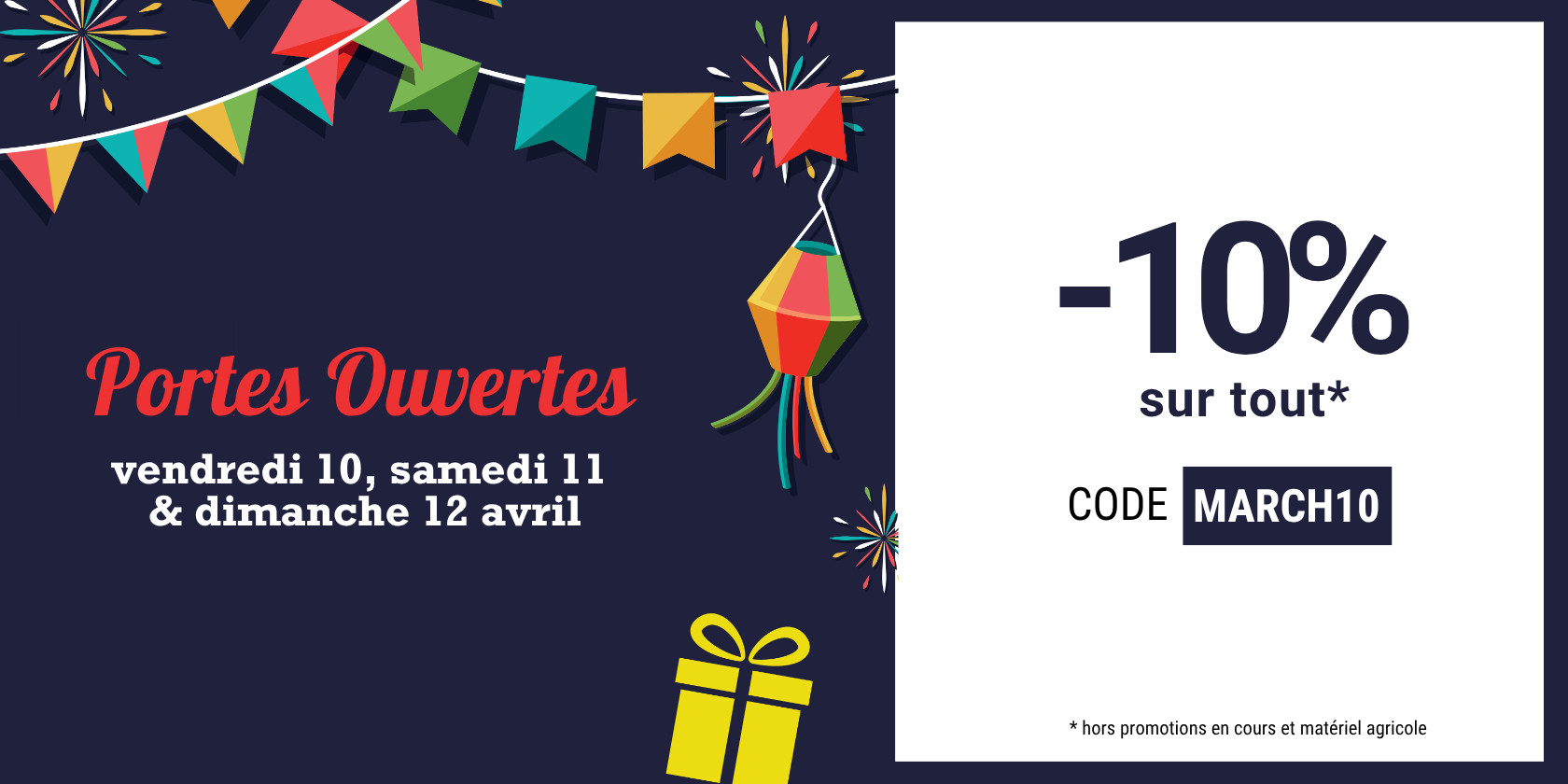-10% sur tout code MARCH10