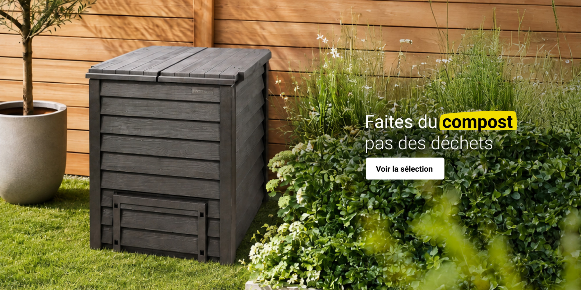 Compost dans un jardin