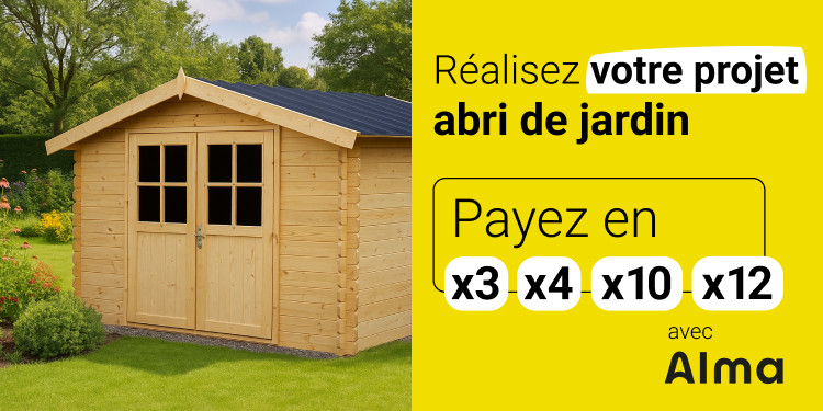 Payez votre abri de jardin en plusieurs fois avec Alma