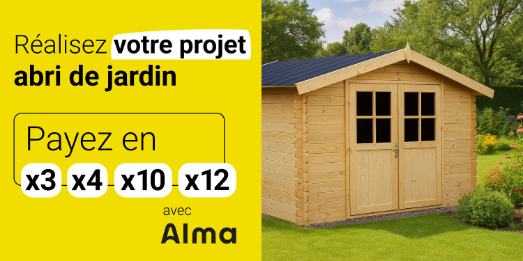 Payez votre abri de jardin en plusieurs fois avec Alma